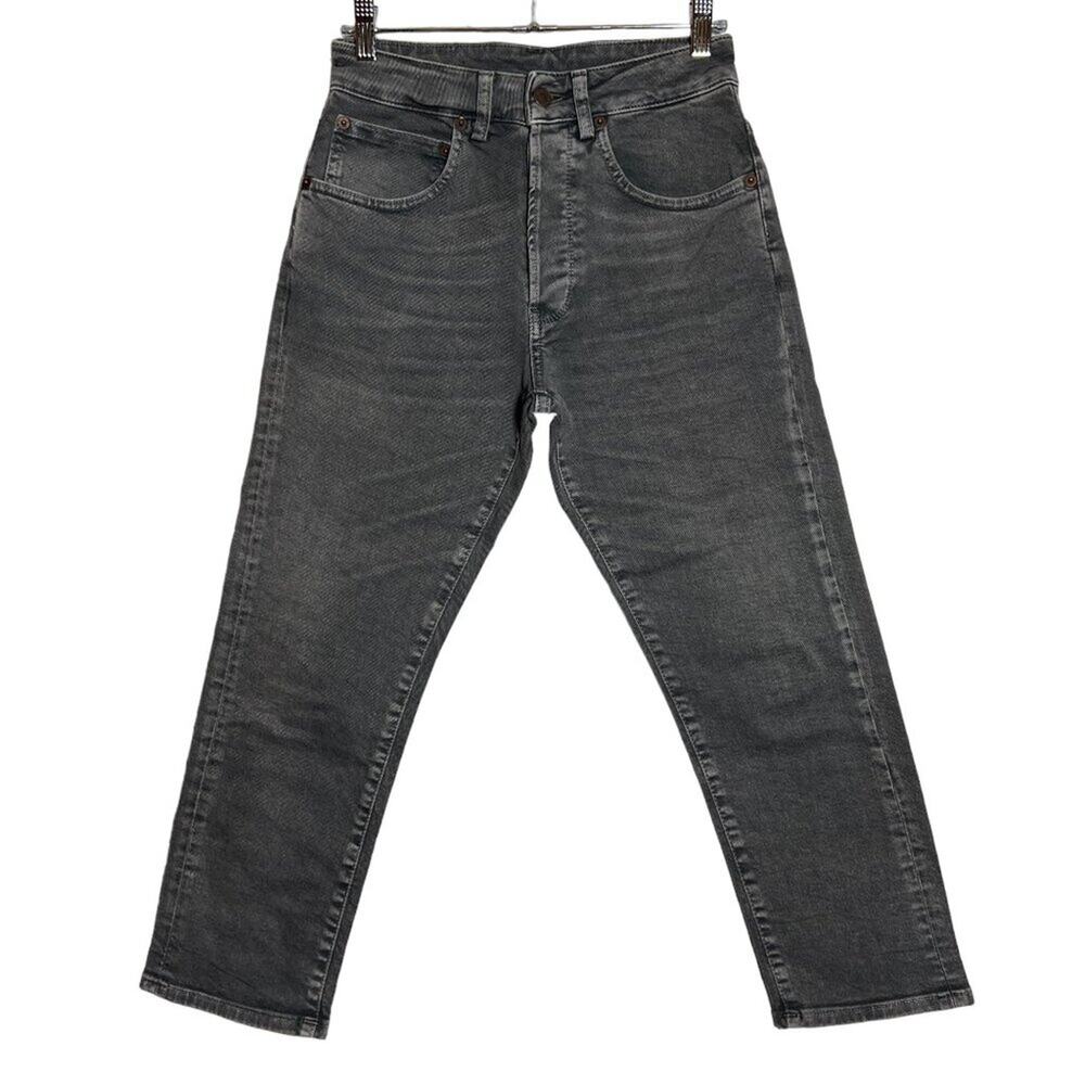 6397 Shorty High Rise Crop Jeans SIZE 24 OD Grey Button Fly Made in Italy